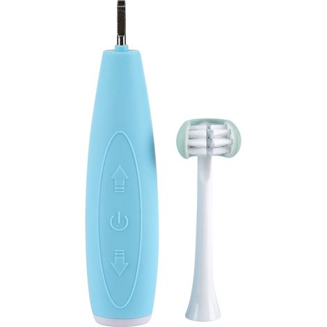 Brosse à dents électrique pour enfants, rechargeable par USB, brosse à dents sonique en forme de U, outil de nettoyage complet pour les dents de bébé, bleu ciel. (1/5)