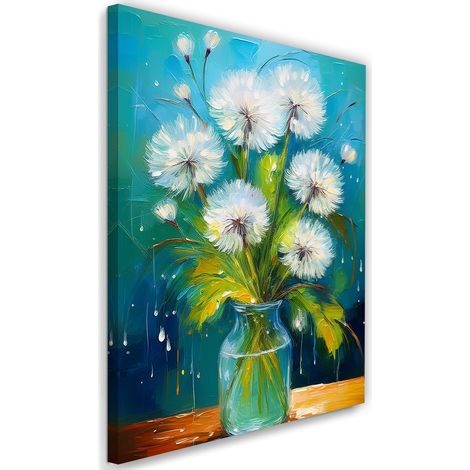 Tableau déco Blowfish fleurs dans un vase Turquoise 60x90 (1/5)
