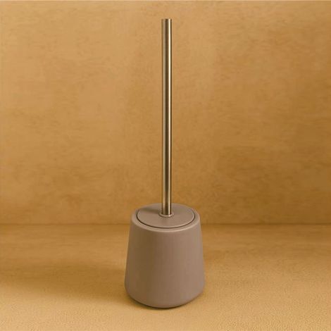 Exagonshop Porta scopino wc da pavimento in ceramica tortora