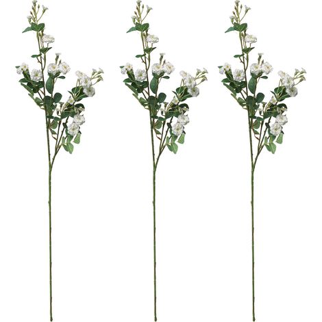 Fleurs Artificielles Roses Simulées Longues Stem 3 Pièces Blanche pour Décor de Mariage et Maison (1/3)
