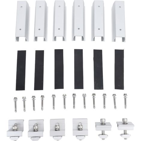 Kit de supports de montage pour panneaux solaires en aluminium, pinces d'extrémité pour toit plat, fixations solaires en alliage d'aluminium (1/5)