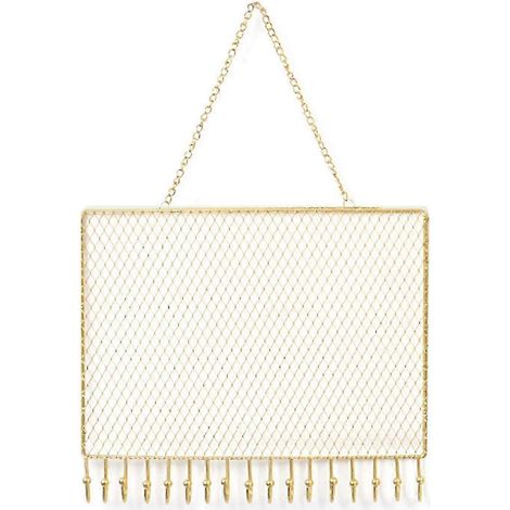 Organisateur de bijoux mural à suspendre (blanc, 21 x 25 cm) (1/4)