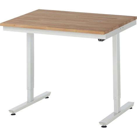 RAU Arbeitstisch adlatus 150 elektrisch höhenverstellbar Buche-Massiv-Platte 1000 mm x 800 mm (1/3)