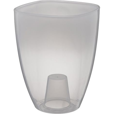 Couvercle en plastique transparent blanc laiteux pour orchidée Kaja 12 cm