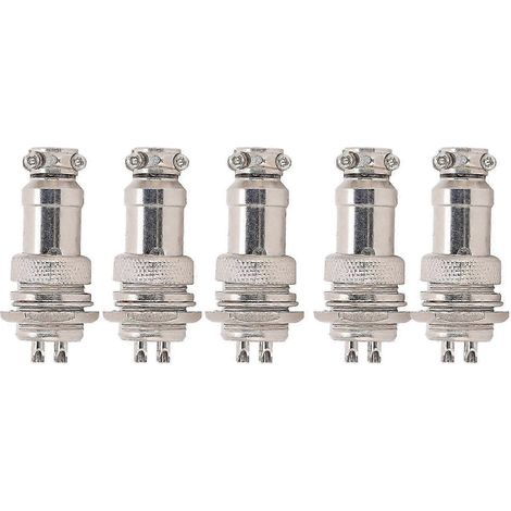 Connecteur Avion GX16 16mm 4 broches, 5 pièces fiche mâle femelle, prise panneau métallique pour châssis, alimentation 450V, raccord filaire robuste. (1/5)