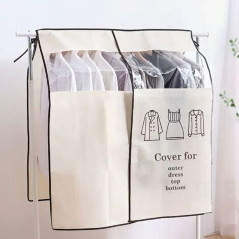 Housses de Vêtements Penderie Anti-Poussière Respirant Housse Portant avec Transparent Fenêtre Housse Costume pour Robe Costumes Manteaux (1/5)