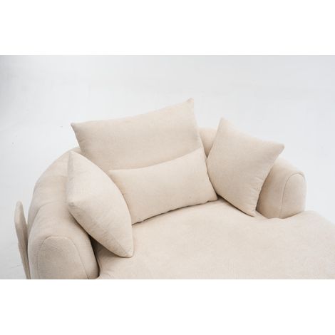 Chaiselongue oversized en chenille pour salon avec coussins doux, sans assemblage (1/5)