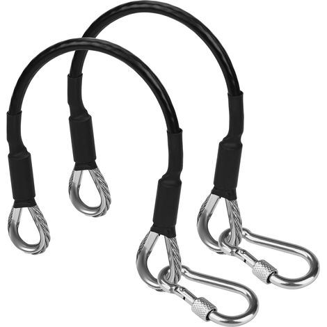 2pcs Câbles d'Extension de Gymnastique avec Mousqueton, 26cm pour Machine de Traction Latérale, Machine d'Extension de Jambe (1/5)