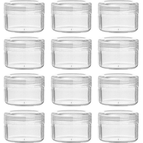 Pot de rangement vide en plastique transparent pour perles, avec couvercle à vis arrondi (1/5)