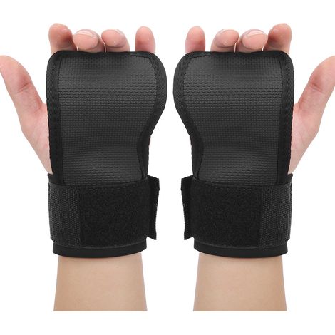 Bande de protection antidérapante en forme de double T pour les mains et les poignets, idéale pour l'haltérophilie et l'entraînement avec haltères (taille unique). (1/5)
