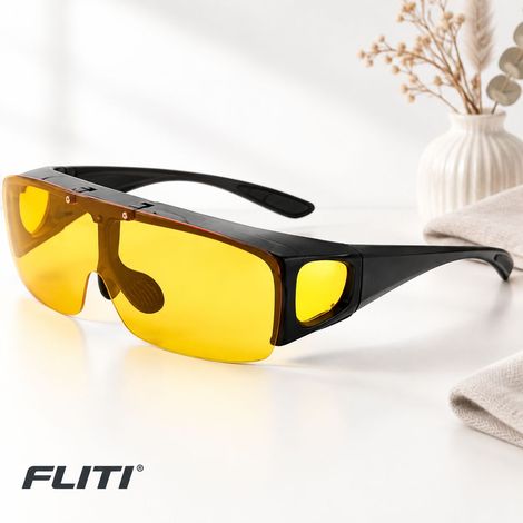 Lunettes de Conduite de Nuit - Verres Jaunes Polarisés Anti-Éblouissement, Monture Réversible Réglable, Protection UV, Unisexe pour Hommes et Femmes (1/5)