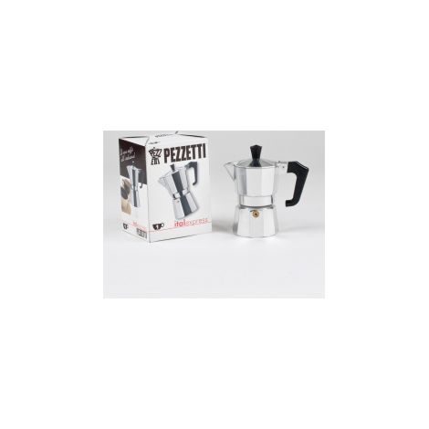 Pezzetti Italexpress Caffettiera Moka 1 Tazza Alluminio-Nero (1/2)