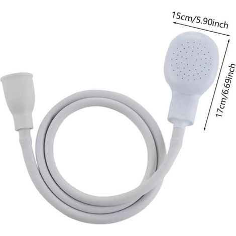 Douchette Robinet pour Mélangeur Plastique,Douchette Tuyau Lavabo Douchette Coiffure à domicile,Bain Bébé,Animal,WC,1.2M/39.37inch (1/3)