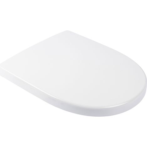 Calmwaters® Antibakterieller WC Sitz für Keramag iCon 204000 & 204060, D-Form mit Absenkautomatik, überlappend, aus Duroplast, Weiß - 26LP5381