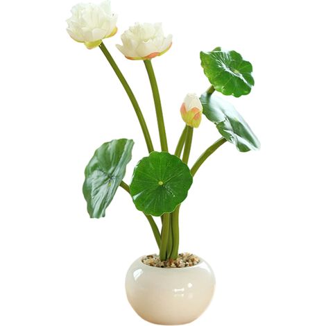 Lotus petit bonsaï rond fausses plantes décoration intérieure fausses fleurs simulation plantes vertes