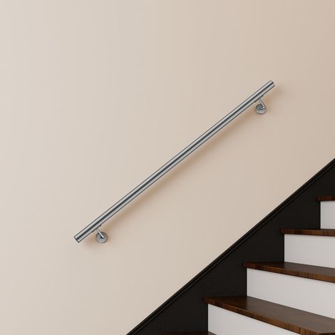 Main courante inox 304 pour intérieur et extérieur - couleur agent- en 150cm- Fixation murale incluse