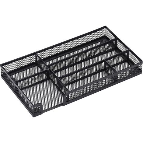 Organisateur de tiroir, organiseur de bureau, en maille métallique, pour la maison, le bureau et l'école, 28 x 15,5 x 3,5 cm (1/5)
