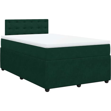 Maison Exclusive - Giroletto a Molle con Materasso Verde Scuro 120x190 cm Velluto