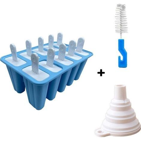 Moules à glace, lot de 12 moules à glace en silicone, faciles à démouler (12 cavités, bleus) (1/4)