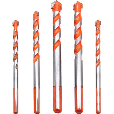 Tile Drill Bit Stone Drill Bit Set Glass Drill Bit Set Carbide Drill Bit Set for Tile Concrete Brick Glass Plastic Wood Stone (Five Pack 6/6/8/10/12mm, Boxed) (1/3)