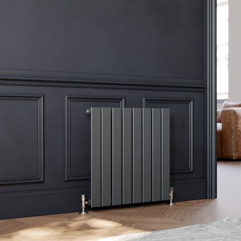ELEGANT Horizontal Designer Radiator Flat Panel 600 x 600 mm Anthracite Single Heater