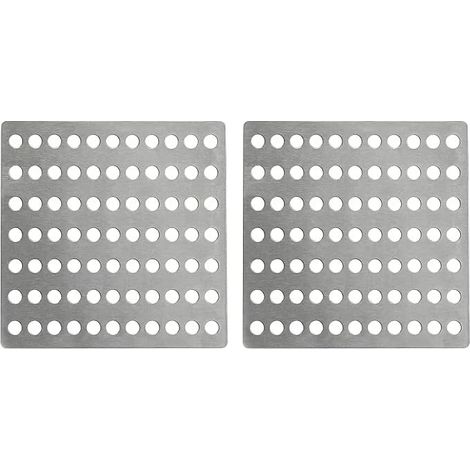 2 Pack Drain Cover, Stainless Steel Drain Filter Protection, Hair Filter, for Bathroom, Patio (15 x 15 cm) (1/5)