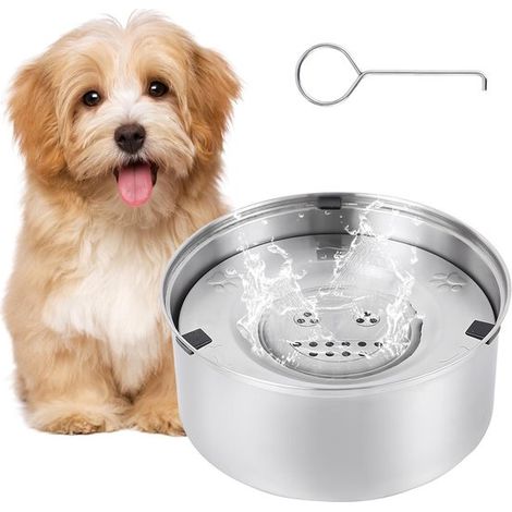 Bebedero a prueba de fugas para perros - Acero inoxidable 304 - Bebedero flotante para mascotas con gran capacidad (1 L) (1/5)