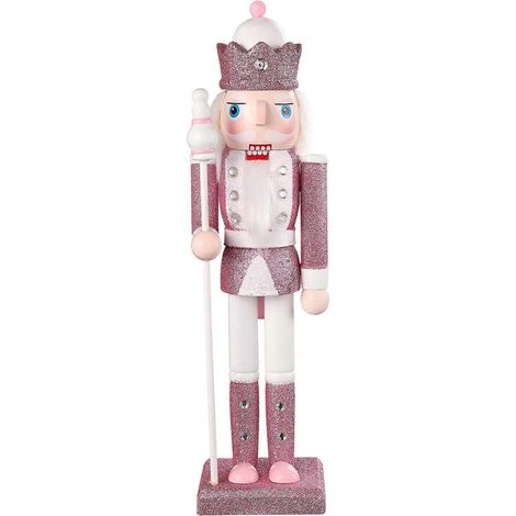 Marionnette Casse-Noisette, ornement, figurines Casse-Noisette, décoration, marionnette soldat, jouet, poupée en bois, ornement-Pink (1/2)