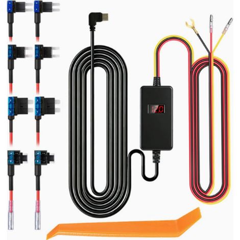 Dash Cam Hardwire Kit - 12 V a 24 V a 5 V - Protección Baja Tensión - 4 Fusibles Incluidos - Para Instalación Oculta (1/5)