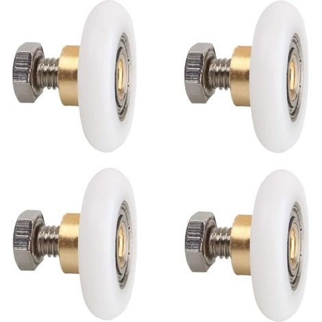 4-teiliges Schiebetürrollen-Set, Duschrollen, Schiebetürrolle, Duschtürrolle, mit M6-Schrauben, für Duschtür-Ersatzrollen (20 mm)