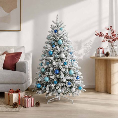 Set di Palline di Natale 88 pz Turchese, blu scuro e bianco vidaXL (1/5)