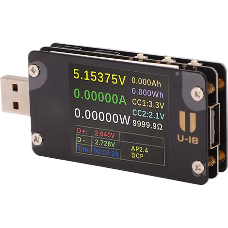 USB PD QC2.0 QC3.0 Tester, erkennt Schnellladeprotokolle, misst Spannung, Stromstärke und Leistung für Handyladegeräte. (1/5)