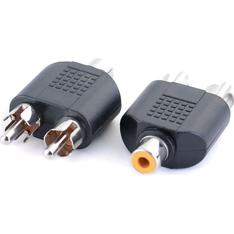 RCA female to 2 male audio adapter, RCA female to 2 male, RCA male to 2 male (1/5)