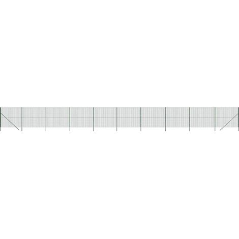 Clôture en treillis métallique vert 1,6x25 m acier galvanisé CFW51458 (1/5)