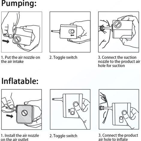 Mini pompe à air portable pour gonfleur de matelas pneumatique, ballon de yoga et lit gonflable, fonctionne sur piles (1/5)