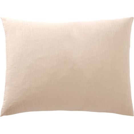 Lot de 2 Taies d'oreiller en Gaze de Coton - Douces, Respirantes, Certifiées Oeko-Tex - 50x70 cm - beige (1/4)