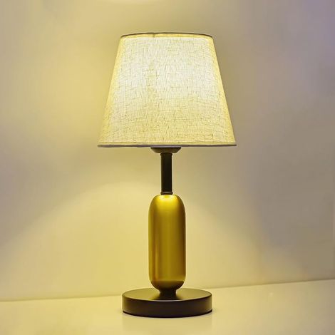 Lampe de table de chevet Lampe de lecture de bureau LED en tissu Lampe de table de chevet de bureau Lampe d'appoint 3W Lampes de table colonne en mode 3 couleurs pour chambre à coucher Salon (1/5)