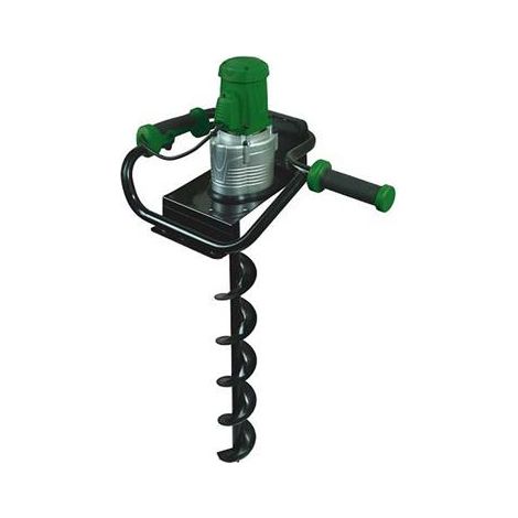 Ribimex – Tarière électrique 1200 W – Mèche acier laqué 150 mm – Double poignée ergonomique – Pour forer terre et planter poteaux