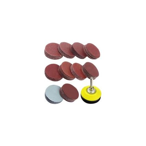 100 Disques abrasifs 50mm Disque de poncage polissage + 1 Plateau à ponce (1/4)