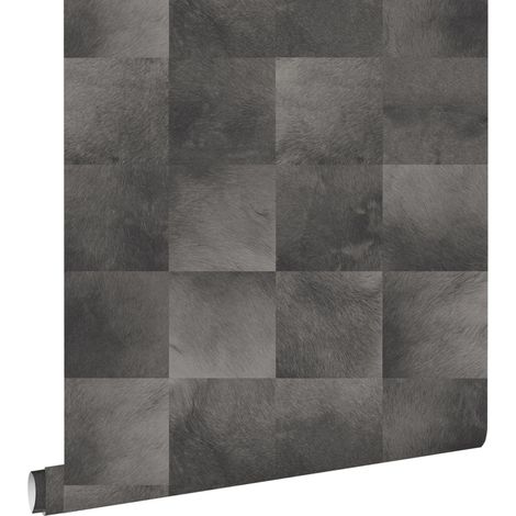 papier peint peau d'animal gris foncé - ESTAhome (1/5)