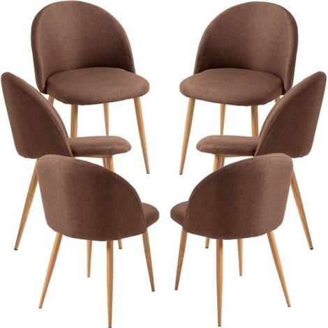 Packs Sillas Comedor - Pack 6 Sillas Vint Tela - Marrón (1/4)