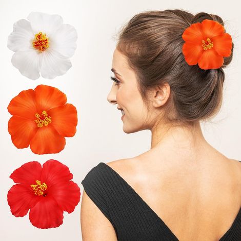 3 Pcs Flower Clip en Eva pour Femmes et Filles, Pince à Cheveux Fleur Hawaïenne sans Chute, Accessoire Estival pour Voyages et Vacances (1/5)
