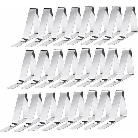 Lot de 24 Pinces à Nappe en INOX - Ressort de Table pour maintien efficace (1/5)