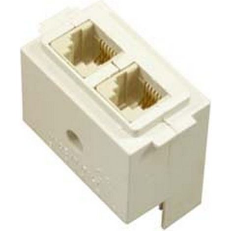 6PZ PRESA TELEFONO DOPPIA "VENUS" - RJ12 6 contatti (7109)