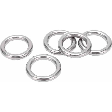 5 pièces Anneaux Ronds Bateau Acier Inoxydable 304 Soudure Sans Soudure Type O Accroche pour Hamac Yoga 6x25mm (1/5)