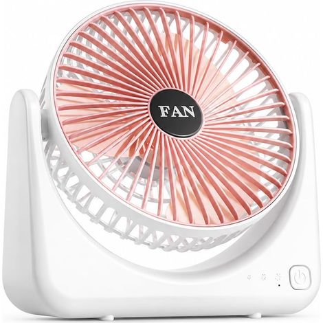 Ventilateur portable silencieux, mini ventilateur portable, ventilateur USB à 3 vitesses, angle réglable, ventilateur de bureau, adapté pour chambre et salon (rose) (1/5)