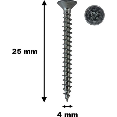 100 Stück Holzschrauben, TF, Stahl verzinkt, 4 x 25 mm
