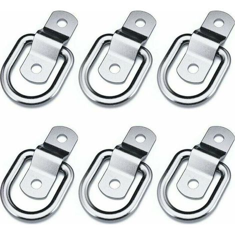 6pcs Heavy Duty Tie Down Rings for Mounting, Fastening, Straps, Cleats, Hooks, Trailer Anchors, 4mm Length (1/5)