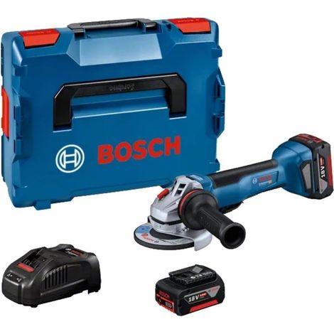 Smerigliatrice angolare a batteria Bosch GWS 18V-10 P, 2x 5,0 Ah + caricatore in L-BOXX 136