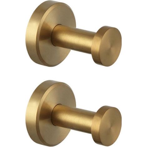 2 Stück Haken für Dusch-, Badezimmer-, Küchen-Glastür- und Spiegelglas, goldfarben